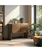 Buffet 2 portes en bois de mindi - 100x 47.5 x 80.5cm