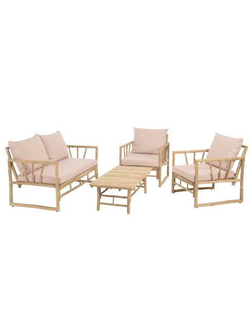 Ensemble n°3: Canapé 2 places + 2 fauteuils + 1 table basse - 151x87x95 cm