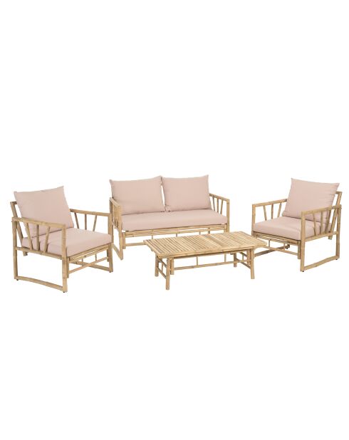 Ensemble n°3: Canapé 2 places + 2 fauteuils + 1 table basse - 151x87x95 cm