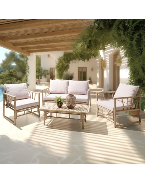 Ensemble n°3: Canapé 2 places + 2 fauteuils + 1 table basse - 151x87x95 cm