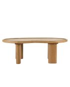 Kaffeetisch 120 cm in organischer Form aus Mindi-Holz - 120x60x40 cm