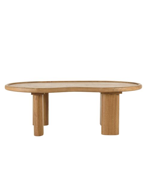 Kaffeetisch 120 cm in organischer Form aus Mindi-Holz - 120x60x40 cm