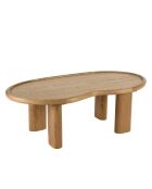 Kaffeetisch 120 cm in organischer Form aus Mindi-Holz - 120x60x40 cm