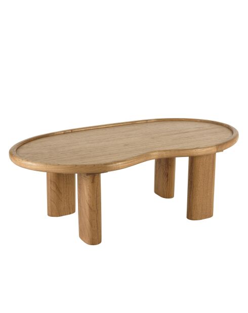 Kaffeetisch 120 cm in organischer Form aus Mindi-Holz - 120x60x40 cm