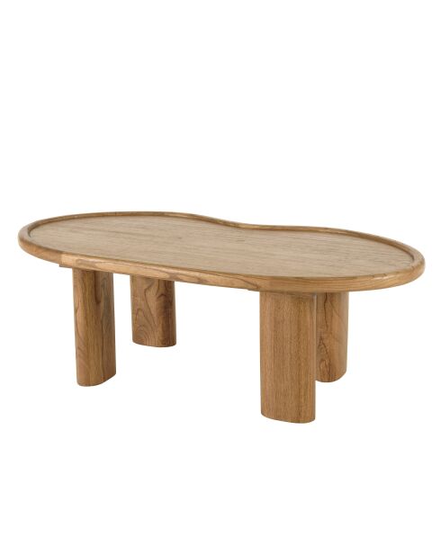 Kaffeetisch 120 cm in organischer Form aus Mindi-Holz - 120x60x40 cm