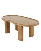 Kaffeetisch 120 cm in organischer Form aus Mindi-Holz - 120x60x40 cm