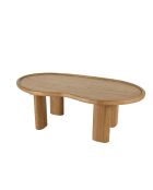 Kaffeetisch 120 cm in organischer Form aus Mindi-Holz - 120x60x40 cm