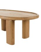 Kaffeetisch 120 cm in organischer Form aus Mindi-Holz - 120x60x40 cm