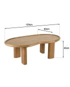 Kaffeetisch 120 cm in organischer Form aus Mindi-Holz - 120x60x40 cm