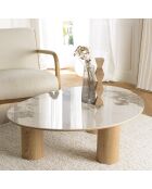 Table basse plateau céramique - 110x80x35.5 cm