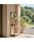 Etagère pliante 3 niveaux en bambou - 40x39x110 cm