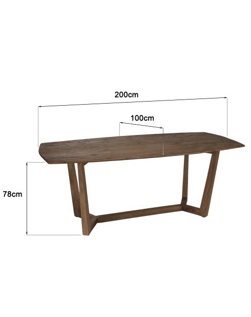Tavolo da pranzo rettangolare mindi in legno - 200x100x78 cm