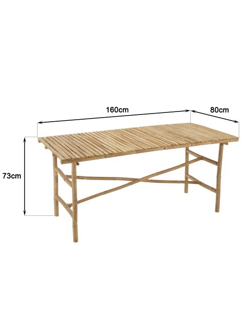 Esstisch aus Bambus - 160x80x73 cm