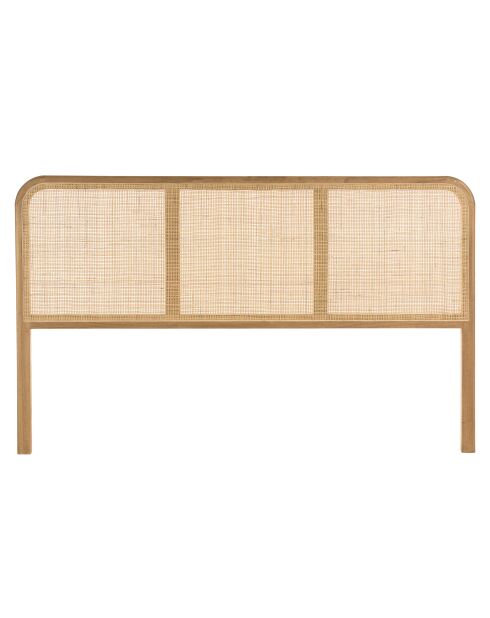 Tête de lit en bois de mindi et rotin naturel pour li - 165x3x 100.5cm