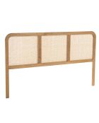 Tête de lit en bois de mindi et rotin naturel pour li - 165x3x 100.5cm