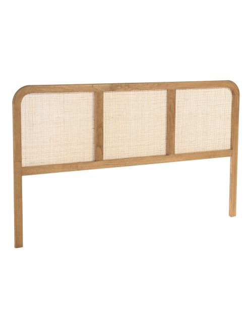 Tête de lit en bois de mindi et rotin naturel pour li - 165x3x 100.5cm