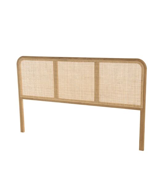 Tête de lit en bois de mindi et rotin naturel pour li - 165x3x 100.5cm