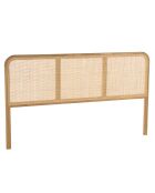 Tête de lit en bois de mindi et rotin naturel pour li - 165x3x 100.5cm