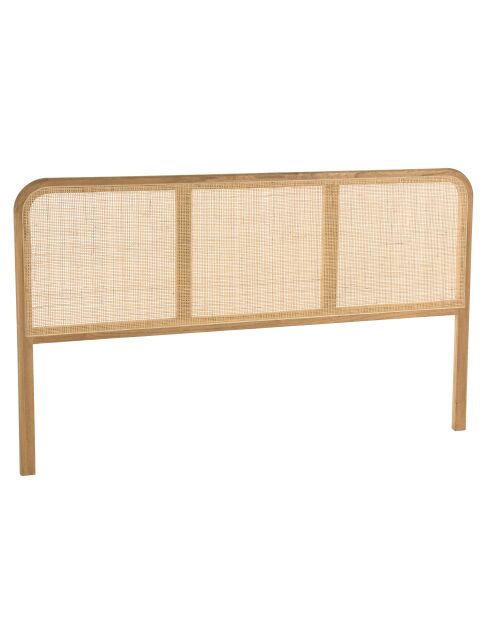 Tête de lit en bois de mindi et rotin naturel pour li - 165x3x 100.5cm