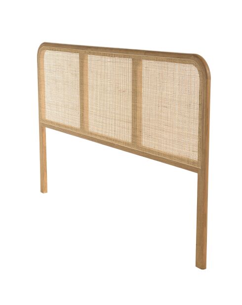 Tête de lit en bois de mindi et rotin naturel pour li - 165x3x 100.5cm