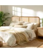 Tête de lit en bois de mindi et rotin naturel pour li - 165x3x 100.5cm