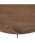 Ronde salontafel in mindi hout met metalen poten - 80x80x 34,5cm