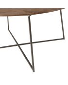 Ronde salontafel in mindi hout met metalen poten - 80x80x 34,5cm