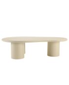 Salontafel met beige betoneffect in organische vorm - 130x80x35,5 cm