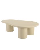 Salontafel met beige betoneffect in organische vorm - 130x80x35,5 cm