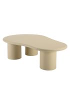 Salontafel met beige betoneffect in organische vorm - 130x80x35,5 cm