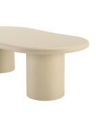 Salontafel met beige betoneffect in organische vorm - 130x80x35,5 cm