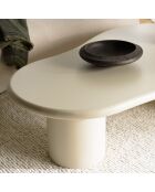 Salontafel met beige betoneffect in organische vorm - 130x80x35,5 cm