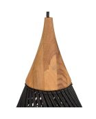 Sospensione a goccia in rattan e teak - 25x25x47 cm