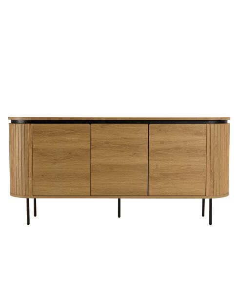 Buffet arrondi 3 portes naturel - 160x40x76 cm