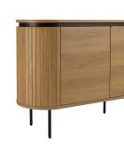 Buffet arrondi 3 portes naturel - 160x40x76 cm