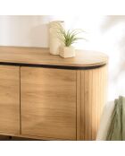 Buffet arrondi 3 portes naturel - 160x40x76 cm