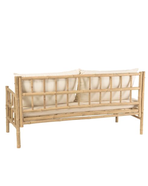 Set 2:6-Sitzer-Sofa+1 Couchtisch aus Bambus — 165x70x85 cm