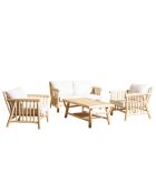 Borneo-Set 4 Sitze und 1 Teakholz-Couchtisch - 131x82x80 cm