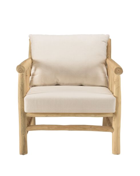 Borneo-Set 4 Sitze und 1 Teakholz-Couchtisch - 131x82x80 cm