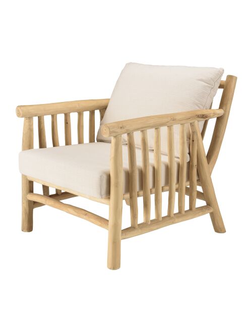 Borneo-Set 4 Sitze und 1 Teakholz-Couchtisch - 131x82x80 cm