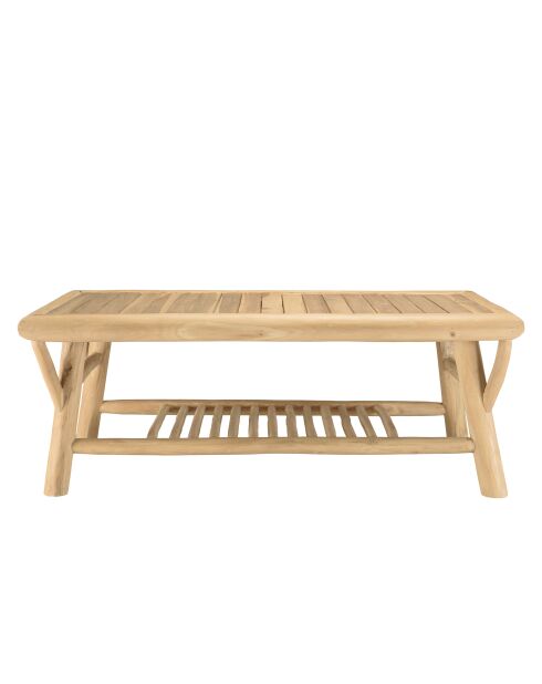 Borneo-Set 4 Sitze und 1 Teakholz-Couchtisch - 131x82x80 cm