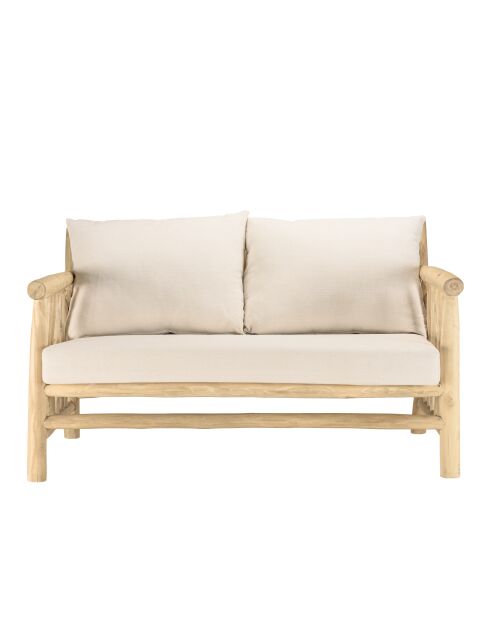 Borneo-Set 4 Sitze und 1 Teakholz-Couchtisch - 131x82x80 cm