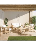 Borneo-Set 4 Sitze und 1 Teakholz-Couchtisch - 131x82x80 cm