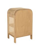 Nachtkastje met ronde vorm, mindi en natuurlijk rotan, 1 lade, 2 planken - 42x35x65 cm