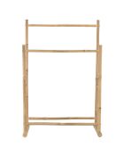 Porte-serviettes double portant en bambou - 70x29x104 cm