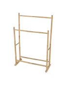 Porte-serviettes double portant en bambou - 70x29x104 cm
