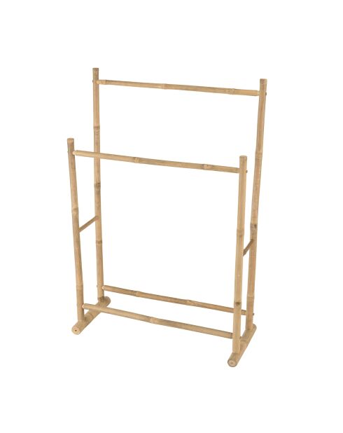 Porte-serviettes double portant en bambou - 70x29x104 cm