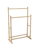 Porte-serviettes double portant en bambou - 70x29x104 cm