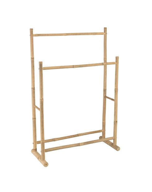 Porte-serviettes double portant en bambou - 70x29x104 cm