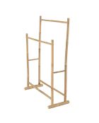 Porte-serviettes double portant en bambou - 70x29x104 cm